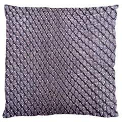 Silver Snake Skin Large Flano Cushion Cases (two Sides)  by trendistuff