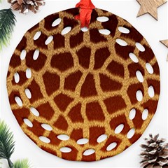 Giraffe Hide Round Filigree Ornament (2side) by trendistuff