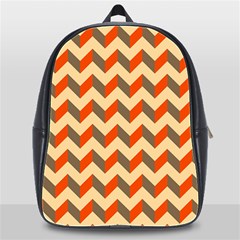 Modern Retro Chevron Patchwork Pattern  School Bags (xl)  by GardenOfOphir