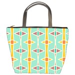 Rhombus pattern in retro colors  	Bucket Bag Front