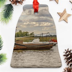 Fishing And Sailboats At Santa Lucia River In Montevideo Bell Ornament (2 Sides) by dflcprints