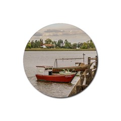 Santa Lucia River In Montevideo Uruguay Rubber Coaster (round)  by dflcprints