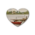 Santa Lucia River In Montevideo Uruguay Heart Coaster (4 pack)  Front