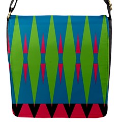 Connected Rhombus			flap Closure Messenger Bag (s) by LalyLauraFLM