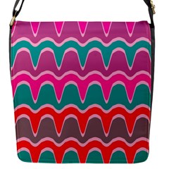 Waves Pattern			flap Closure Messenger Bag (s) by LalyLauraFLM