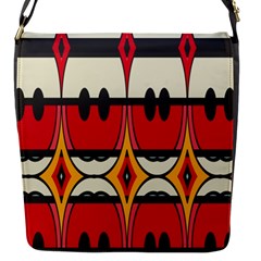 Rhombus Ovals And Stripes 			flap Closure Messenger Bag (s) by LalyLauraFLM