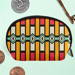 Rhombus And Stripes Pattern Accessory Pouch by LalyLauraFLM