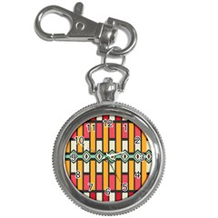 Rhombus And Stripes Pattern 			key Chain Watch by LalyLauraFLM