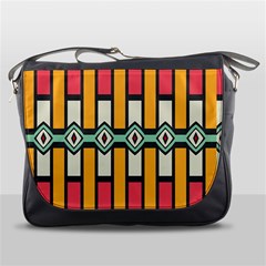 Rhombus And Stripes Pattern 			messenger Bag by LalyLauraFLM