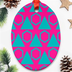 Triangles And Honeycombs Pattern 			ornament (oval) by LalyLauraFLM