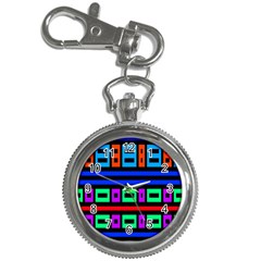 Rectangles And Stripes 			key Chain Watch by LalyLauraFLM