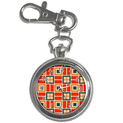 Squares And Rectangles In Retro Colors 			key Chain Watch by LalyLauraFLM