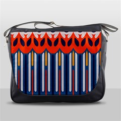 Textured Shapes In Retro Colors    			messenger Bag by LalyLauraFLM