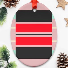 Rectangles In Retro Colors  			ornament (oval) by LalyLauraFLM