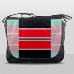 Rectangles In Retro Colors  			messenger Bag by LalyLauraFLM