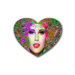 Flowers In Your Hair Rubber Coaster (Heart)  Front