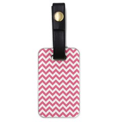 Pink And White Zigzag Luggage Tags (one Side)  by Zandiepants