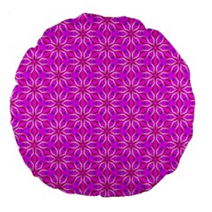 Pink Snowflakes Spinning In Winter Large 18  Premium Round Cushions by DianeClancy