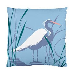 Egret Standard Cushion Case (one Side) by WaltCurleeArt