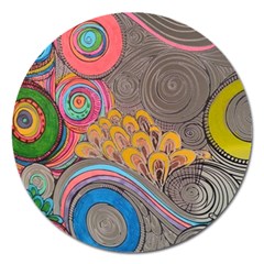 Rainbow Passion Magnet 5  (round) by SugaPlumsEmporium