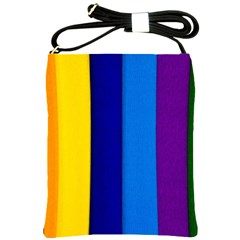 Rainbow Painting On Wood Shoulder Sling Bags by StuffOrSomething