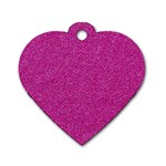 Metallic Pink Glitter Texture Dog Tag Heart (Two Sides) Front