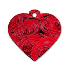 Red Love Roses Dog Tag Heart (two Sides) by yoursparklingshop