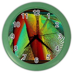 Stained Glass Window Color Wall Clocks by SugaPlumsEmporium