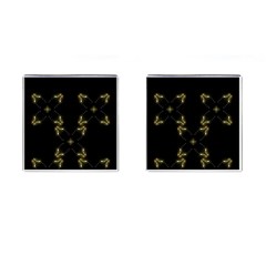 Festive Black Golden Lights  Cufflinks (square) by yoursparklingshop