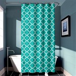 Turquoise Quatrefoil pattern Shower Curtain 36  x 72  (Stall) Curtain(36 X72 ) - 33.26 x66.24  Curtain(36 X72 )