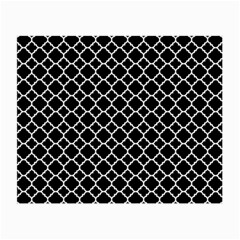 Black & White Quatrefoil Pattern Small Glasses Cloth (2 Sides) by Zandiepants