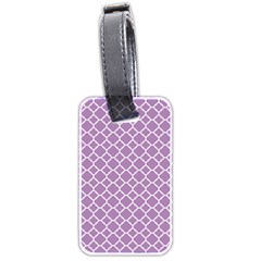 Lilac Purple Quatrefoil Pattern Luggage Tag (two Sides) by Zandiepants