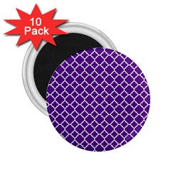 Royal Purple Quatrefoil Pattern 2 25  Magnet (10 Pack) by Zandiepants