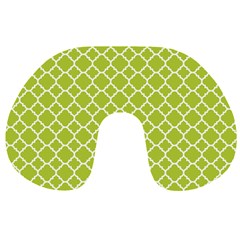 Spring Green Quatrefoil Pattern Travel Neck Pillow by Zandiepants