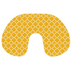 Sunny Yellow Quatrefoil Pattern Travel Neck Pillow by Zandiepants