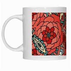 Petals In Pale Rose, Bold Flower Design White Mug by Zandiepants