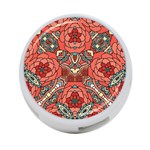 Petals in Pale Rose, Bold Flower Design 4-Port USB Hub (Two Sides) Back