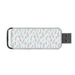 Whimsical Feather Pattern Dusk Blue Portable USB Flash (One Side) Front