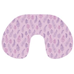 Whimsical Feather Pattern, Pink & Purple, Travel Neck Pillow by Zandiepants