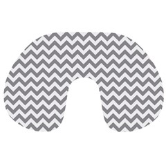 Medium Grey & White Zigzag Pattern Travel Neck Pillow by Zandiepants