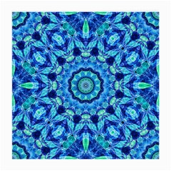 Blue Sea Jewel Mandala Medium Glasses Cloth by Zandiepants