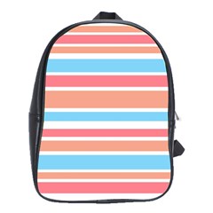 Orange Blue Stripes School Bags(large)  by BrightVibesDesign