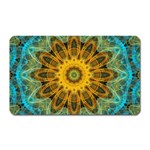 Blue yellow Ocean Star flower mandala Magnet (Rectangular) Front