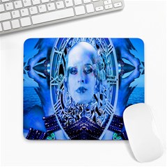 Clockwork Blue Large Mousepads by icarusismartdesigns