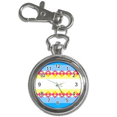 Rhombus And Stripes                                                             			key Chain Watch by LalyLauraFLM