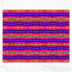 Bright Pink Purple Lines Stripes Rectangular Jigsaw Puzzl by BrightVibesDesign