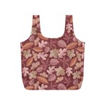 Marsala Leaves Pattern Full Print Recycle Bags (S)  Back