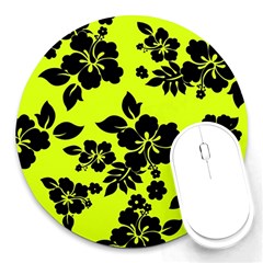 Dark Hawaiian Round Mousepads by AlohaStore