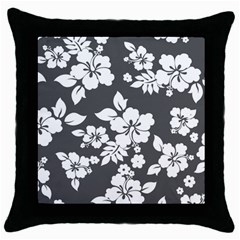 Gray Hawaiian Throw Pillow Case (black) by AlohaStore