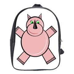 Pink Rhino School Bags(large)  by Valentinaart